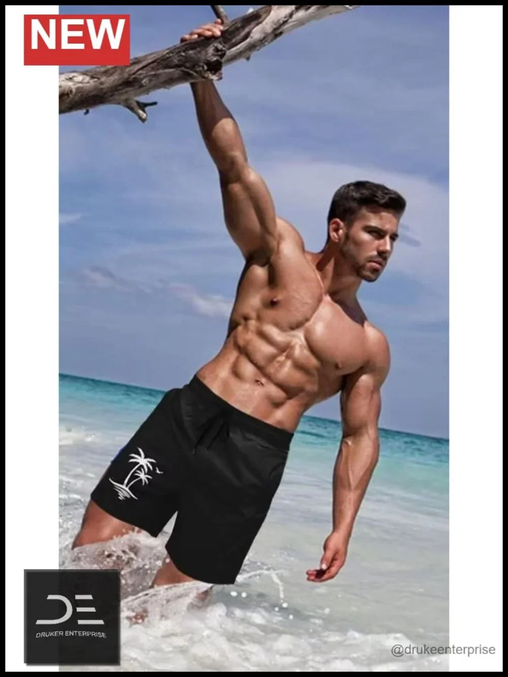 Men's Swim Trunks Mesh Lining Board Shorts Hawaiian Bathing Suit Quick Dry UPF